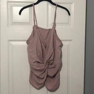 Womens V Neck Twist Knot Tank Top Adjustable
